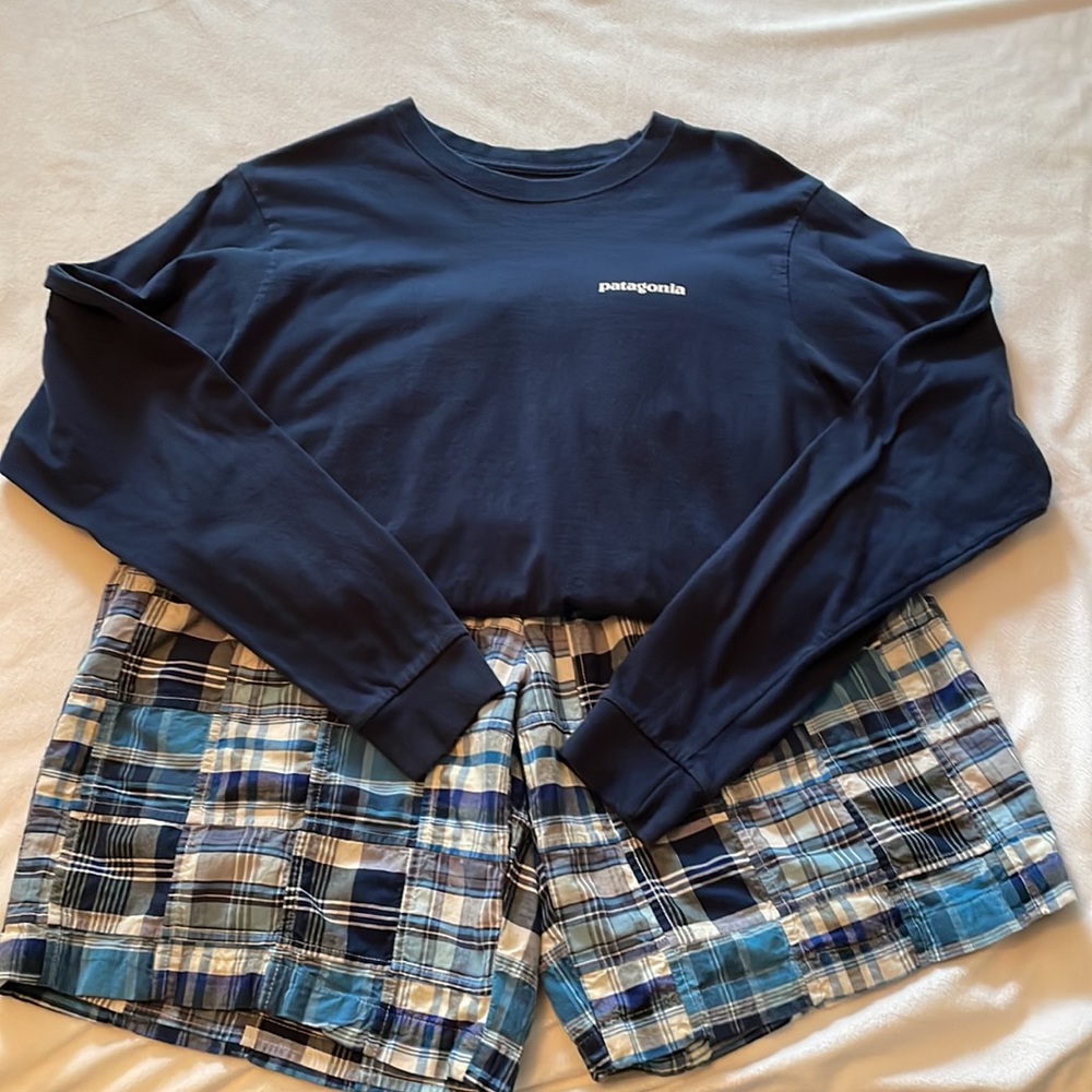 Jos. A. Bank Blue and Navy Plaid Athletic Shorts